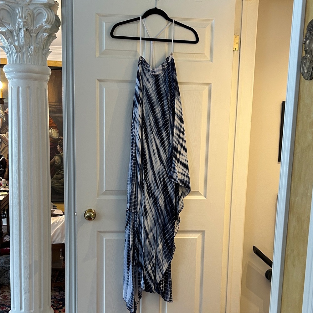 Michael Kors Navy and White Asymmetrical Dress